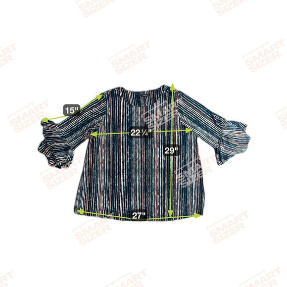 Cocomo Striped Tunic Top Womens 2X Bell Sleeve Stretch Multicolor Comfort Party‎ - Picture 3 of 8